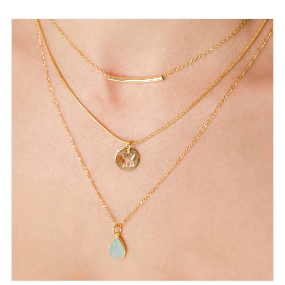 Cat Lady Box 3-layer gold necklace